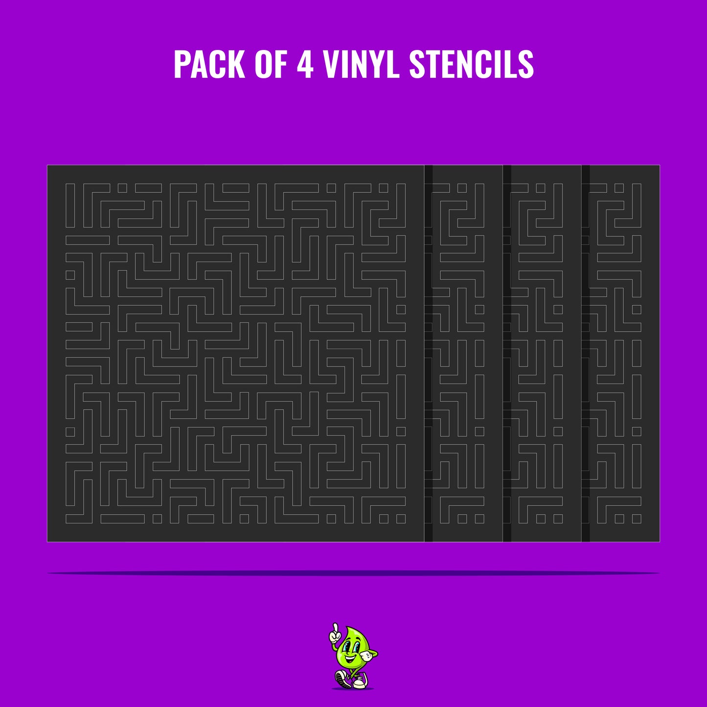 Labyrinth Vinyl Stencil Pack – Set of 4