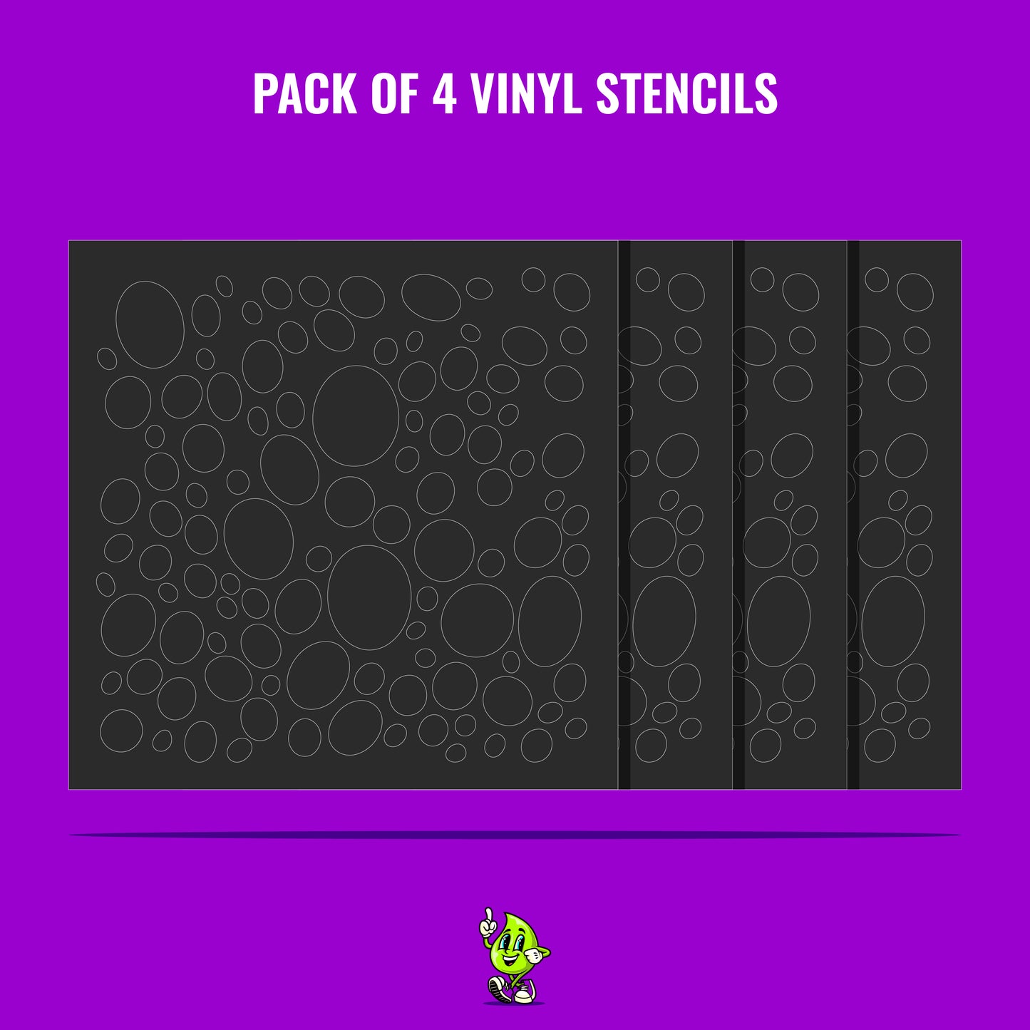 Bubbles Vinyl Stencil Pack – Set of 4