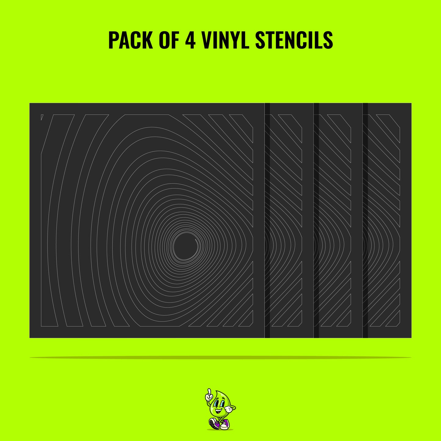 Swirl Vinyl Stencil Pack – Set of 4