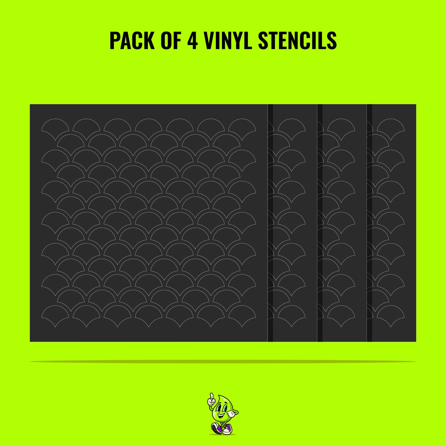 Fish Scale Vinyl Stencil Pack – Set of 4