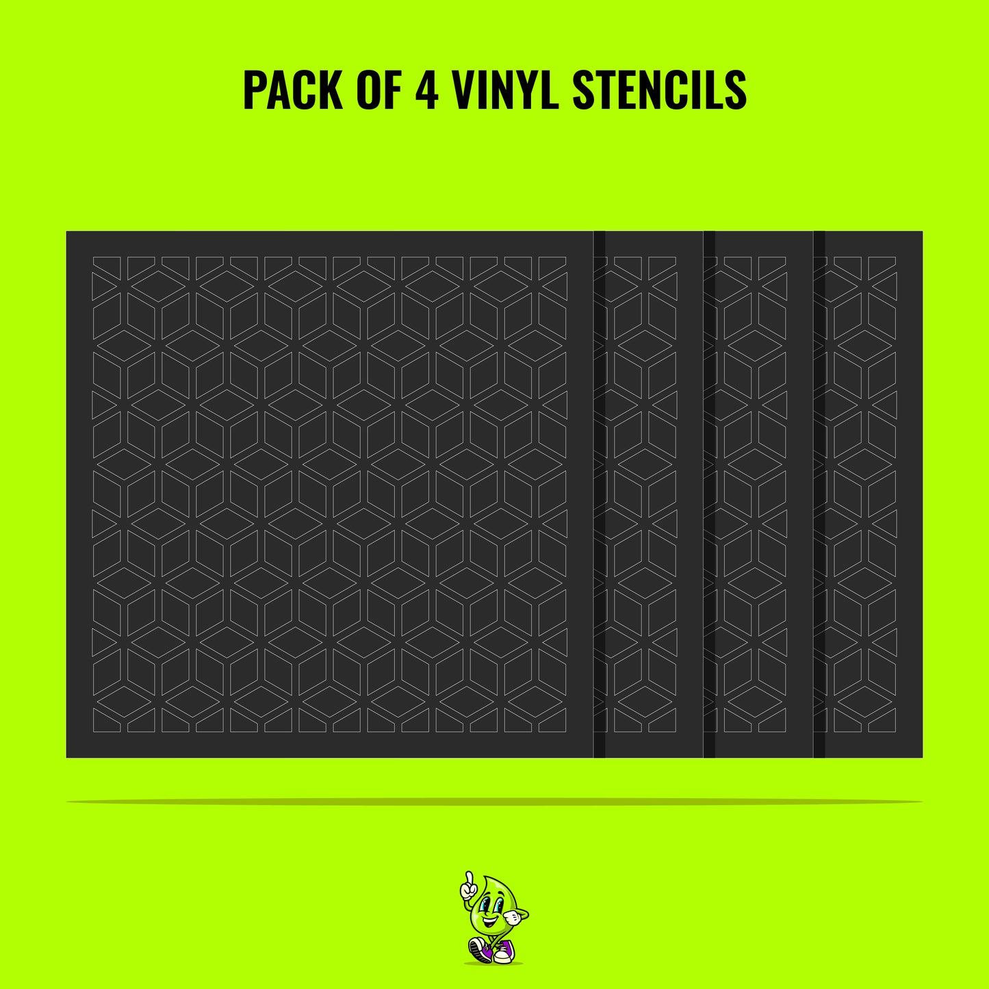 Cube Vinyl Stencil Pack – Set of 4