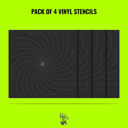 Spiral Vinyl Stencil Pack – Set of 4