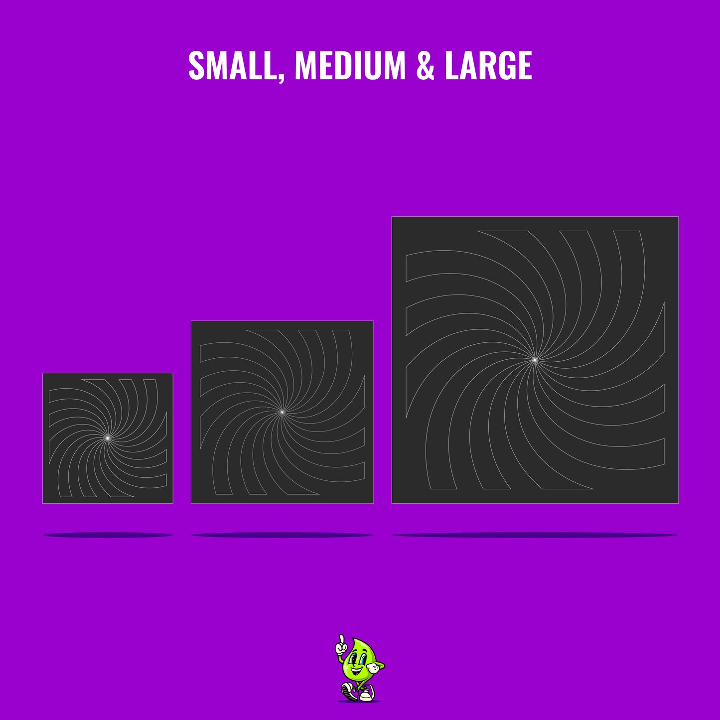 Spiral Vinyl Stencil Pack – Set of 4