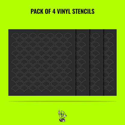 Fish Scale Vinyl Stencil Pack – Set of 4