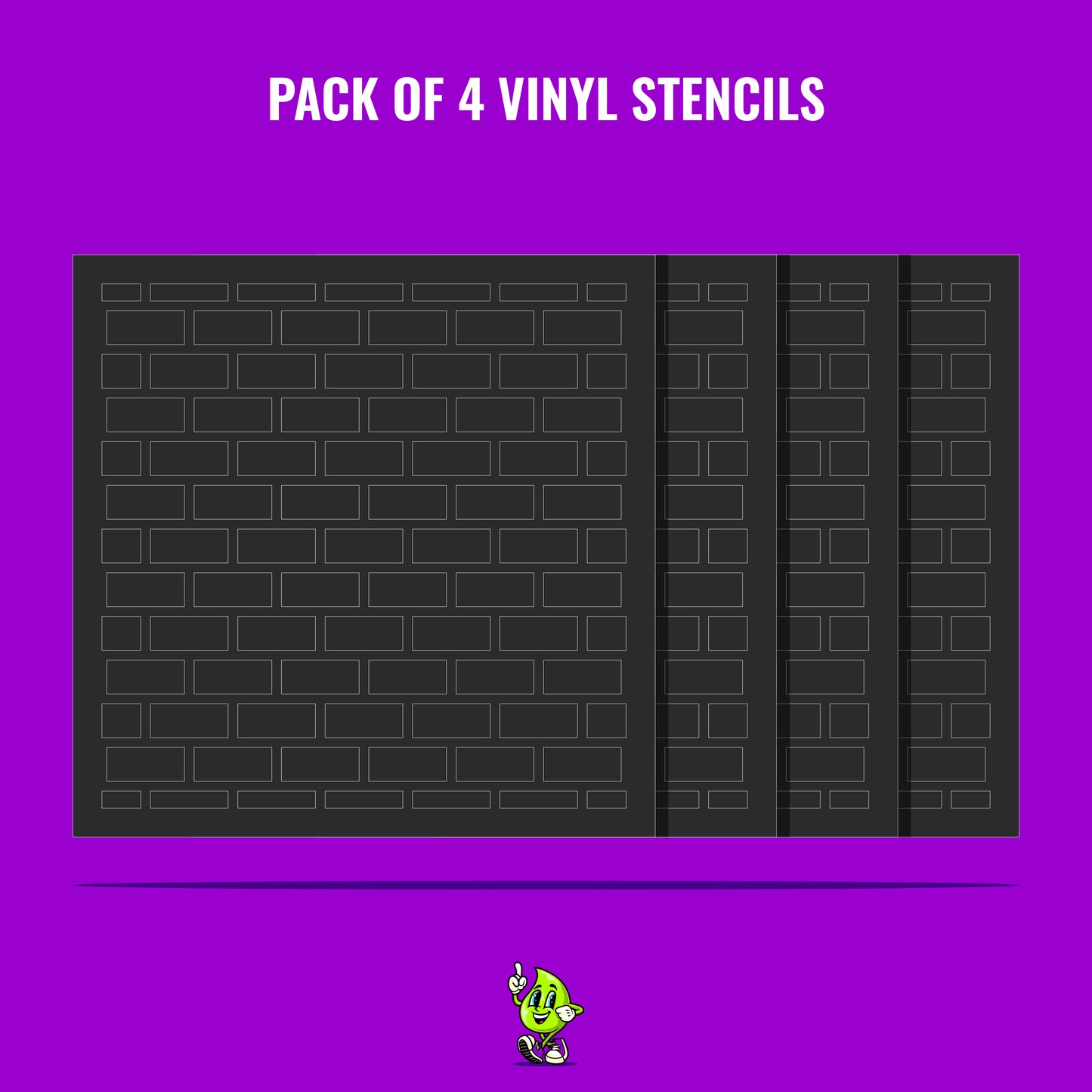 Bricks Vinyl Stencil Pack – Set of 4