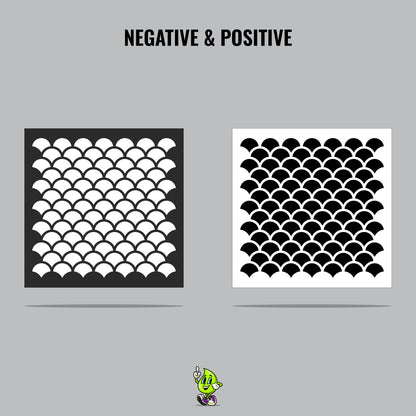 Fish Scale Vinyl Stencil Pack – Set of 4