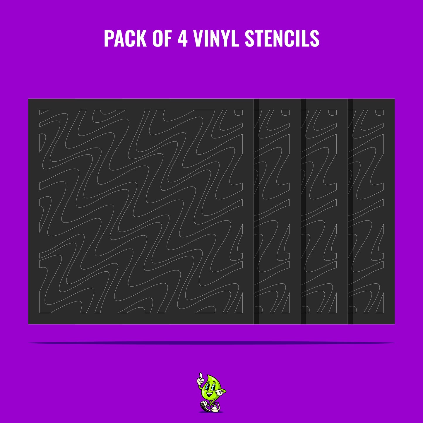 Ripples Vinyl Stencil Pack – Set of 4