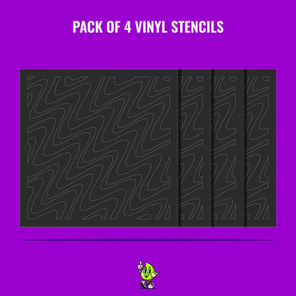 Ripples Vinyl Stencil Pack – Set of 4