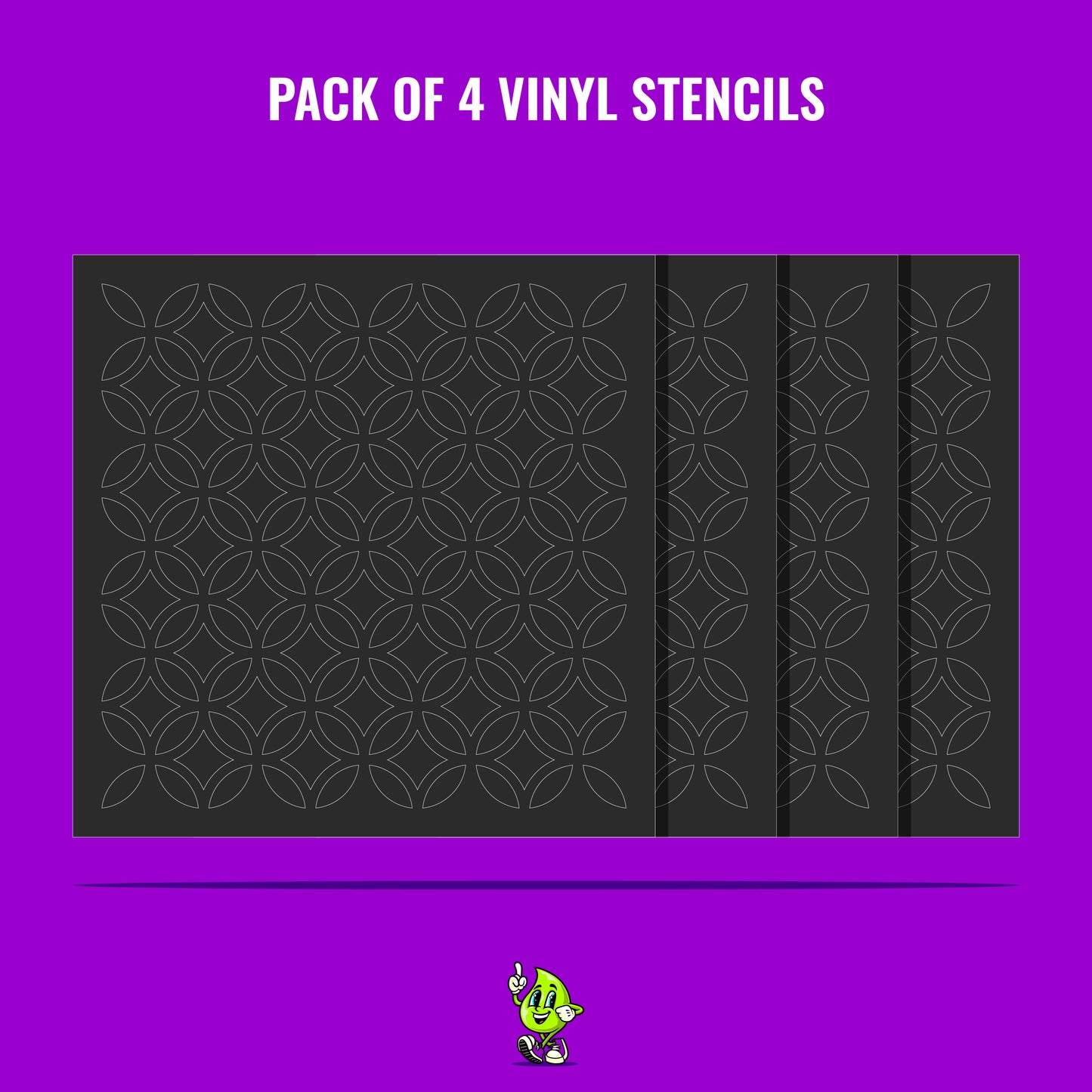 Lattice Circle Vinyl Stencil Pack – Set of 4
